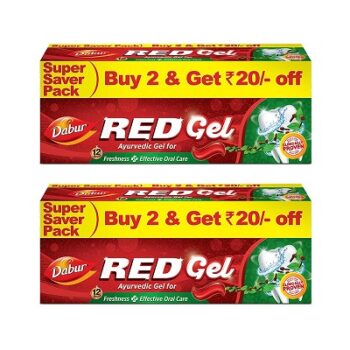 Dabur Red Gel Ayurvedic Toothpaste - 600g (300g x 2, Pack of 2)