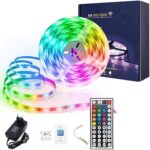 Desidiya Led Strip Lights Kit Color Changing 5050 RGB 600 LED's Light Strips Kit -Red,Green,Blue,Plastic (44 Key IR Remote, 5 Meter)