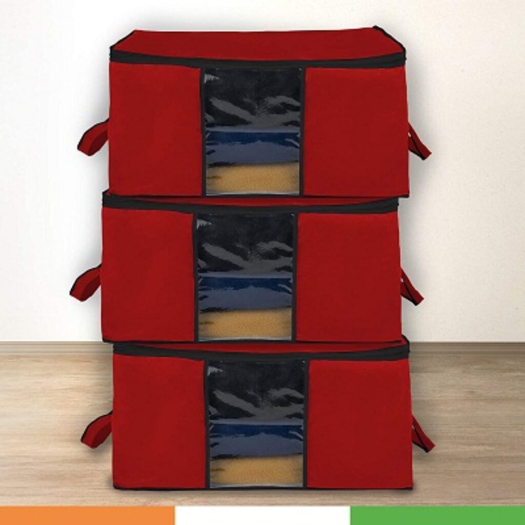 DURAWARE Extra-Large Wardrobe/Under Bed Storage Organiser with Duralight Fabric for Sarees, Shirts & More