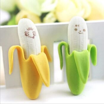 Crackles Cute 3D Banana Shape Emoji face Colorful Erasers