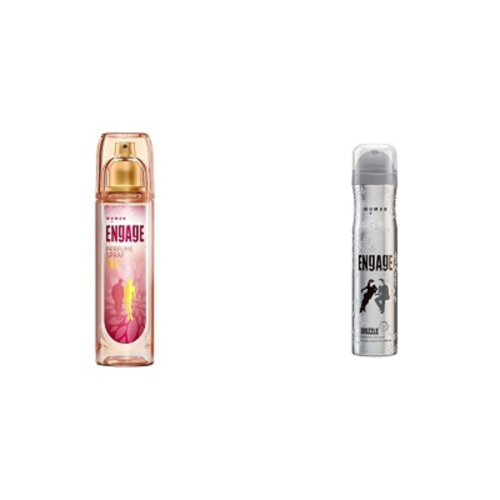 Engage W1 Perfume Spray for Women, 120ml and New Metal Range Drizzle Deodorant Spray for Women, 150ml/100g