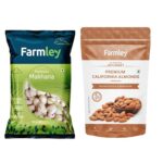 Farmley Premium Almond 250 g And Makhana 250 g Mix Dry Fruit Combo Pack Total 500 gram