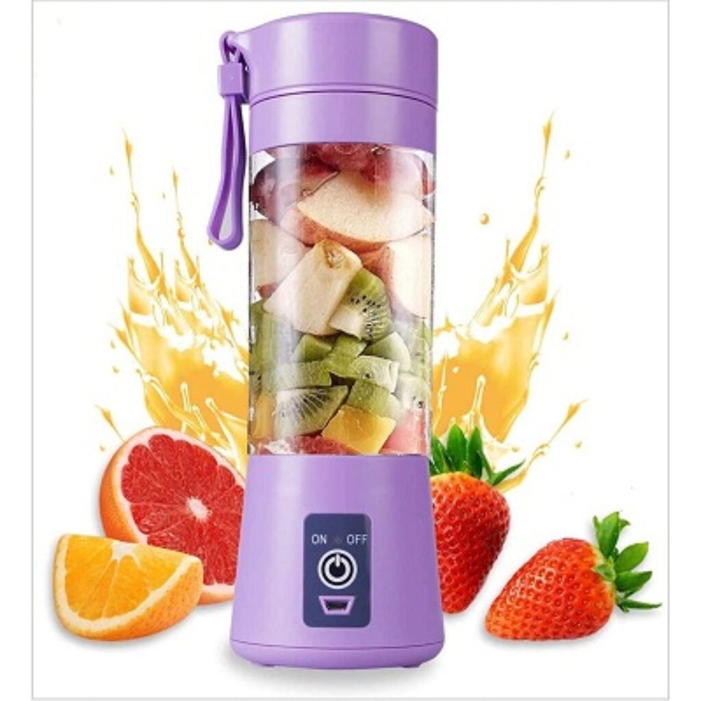 GaxQuly Electric Juicer 6 Blade Rechargable Portable USB Bottle Blender Shaker Juicer A 2000 Juicer Mixer Grinder (Multi Color)