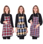 GLUN® Cotton Kitchen Multi Colour Apron with Front Pocket