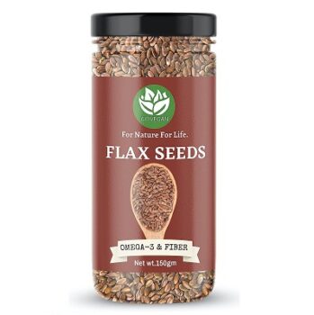 Go Vegan Flax Seeds for Weight Loss 150gm - Heart Healthy Raw Alsi Seeds, Healthy Food [Jar Pack]