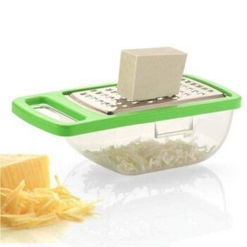 ATEVON Mini Cheese & Garlic Grater - Stainless Steel with Storage Container