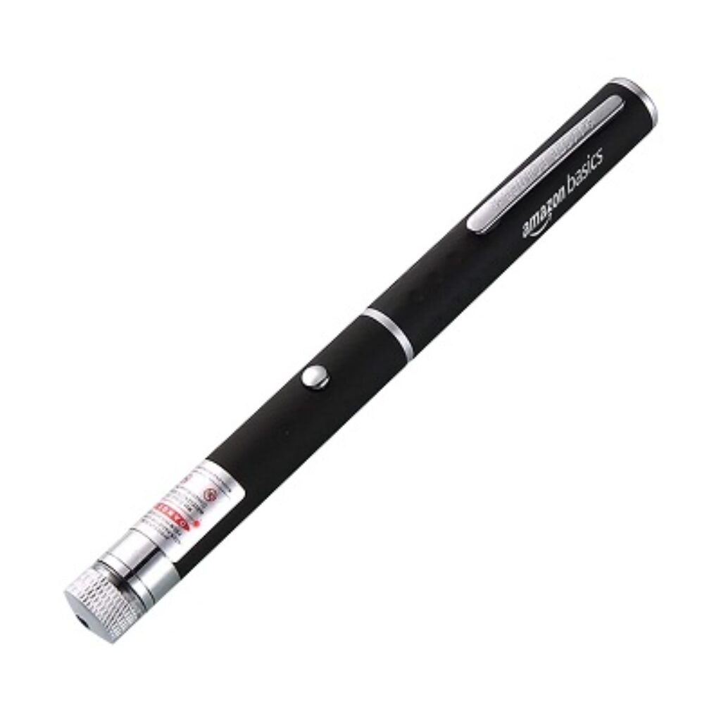 Amazon Basics Green Laser Pointer Party Pen with Disco Lights, Up to 5 Miles Range, and 2 AAA Cells (Battery Not Included)