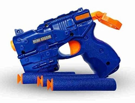 Gurbik Mini Foam Blaster Gun Toys Safe and Long Range Galaxy Gun with 3 Pieces Soft Bullets for Kids