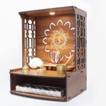 Heartily® Mangal Beautiful Wooden Pooja Stand for Home/Mandir for Home/Temple for Home and Office/Puja Mandir for Home and Office Wall with LED Spot...