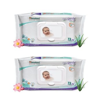 Himalaya Gentle Baby Wipes - 72 Pieces (Pack of 2)