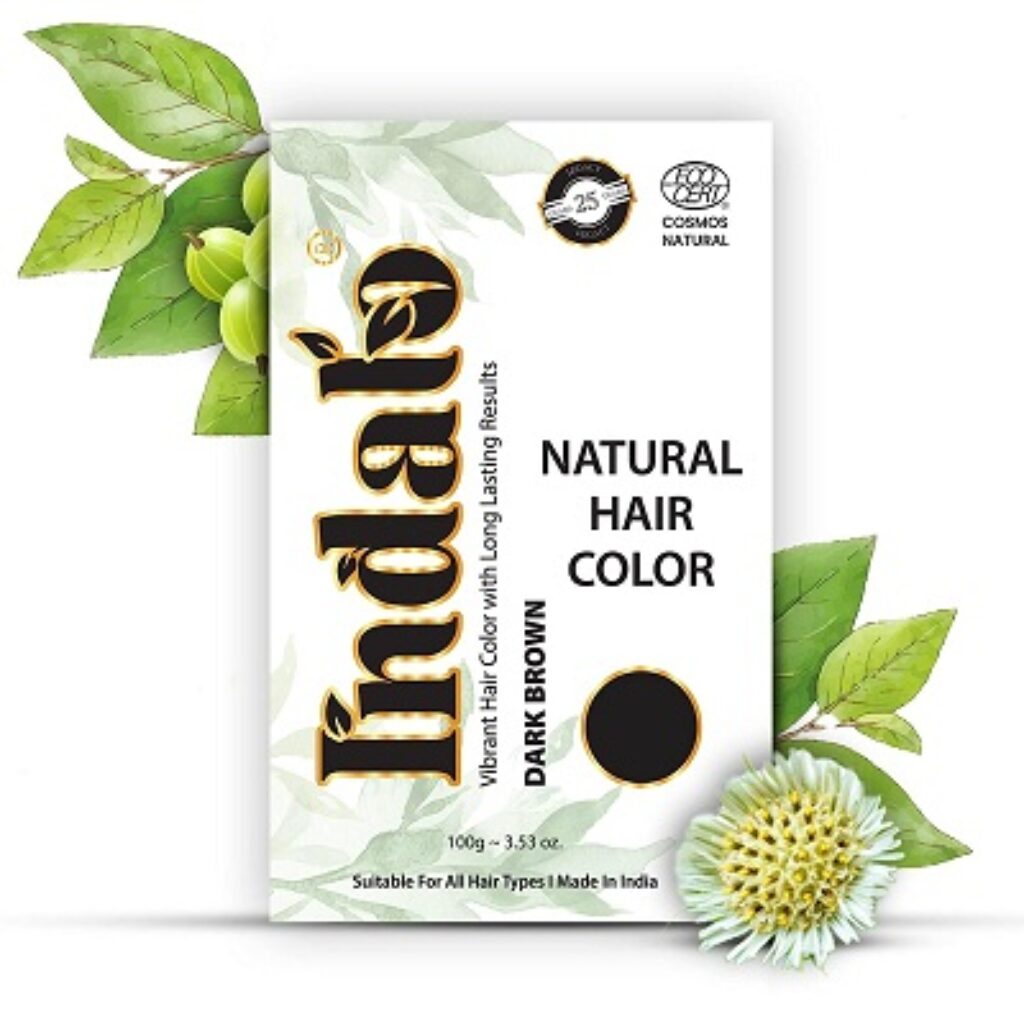 Indalo Natural Hair Color Dark Brown | No Ammonia, No Paraben, No PPD, Dark Brown Hair Color | Suitable for Men & Women 100g