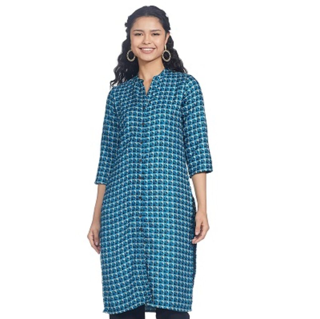 Indigo Women's Acrylic Regular Kurta