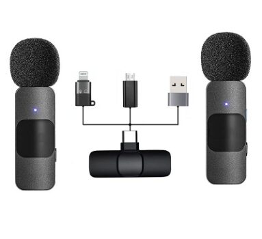 Kanget Wireless 2 in 1 Lavalier Microphone| Recording Phone Mic for Live Stream|Video Recording|Interview, Facebook Live,YouTube,Clip-on Plug & Play Auto-sync for all iPhones, Android and USB devices.