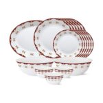 Larah by Borosil - Tiara Series, Royal Brown, 21 Pcs, Opalware Dinner Set