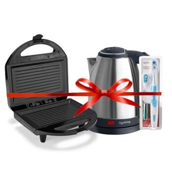 Lifelong Electrified Morning Kit - Electric Kettle (1.5L, Black),