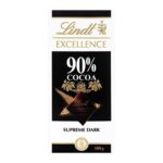 Lindt Excellence 90% Cocoa Dark Supreme Noir Chocolate Bar, 2 X 100 g