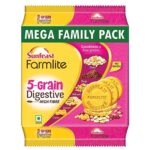 Sunfeast Farmlite 5 Grain Digestive Biscuit, High Fibre Biscuit, Goodness of 5 Grains, 800 g Pack