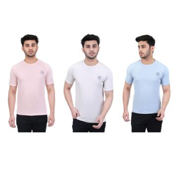 Amazon Brand - Actoactive Men Regular Round Neck T-Shirt, Pack of 3