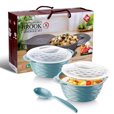 BMS Lifestyle Pack of 9 Plastic UTC Brook Design Plastic Bowls