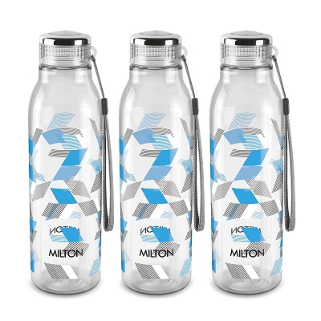 MILTON Helix 1000 Pet Water Bottle, Set of 3, 1 Litre Each, Blue