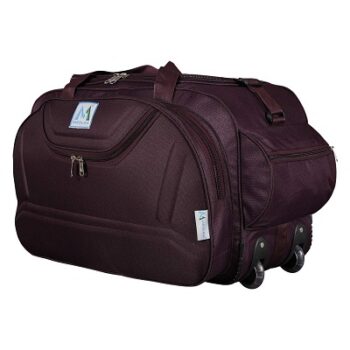 M MEDLER Epoch Nylon 55 litres Waterproof Strolley Duffle Bag- 2 Wheels - Luggage Bag - (Wine)