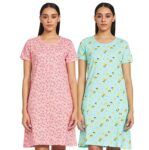 SUGR Women's Polyester Printed Ankle Length Night Gown