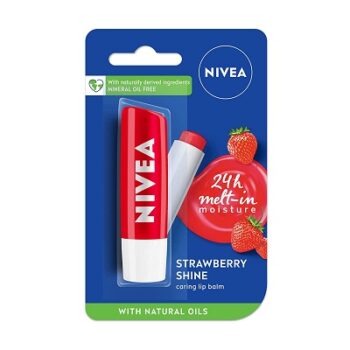 NIVEA Lip Balm, Fruity Strawberry Shine, 4.8g