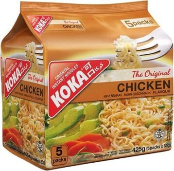 Koka Oriental Instant Noodles The Original Chicken Flavour (Pack of 5 x 85g)