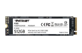 Patriot Memory Patriot P300 512GB Internal (SSD) Solid State Drive - M.2 PCIe Gen 3 x4, 3 Year Warranty - P300P512GM28