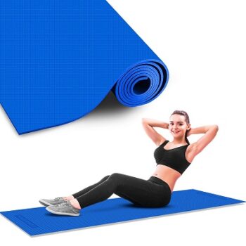 PowerMax Fitness YE6-1.1-BL 6mm Thick Premium Exercise Yoga Mat