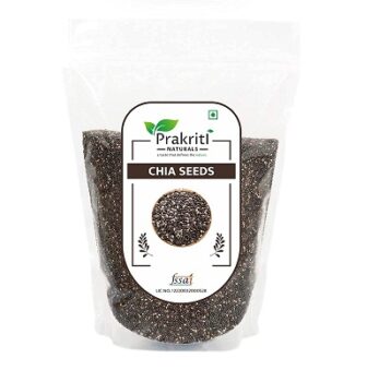 Prakriti Naturals Chia Seed 1KG Omega-3 Seeds for Eating