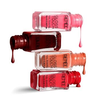 RENEE Gloss Touch Nail Paint N03 Red Parade Set of 4