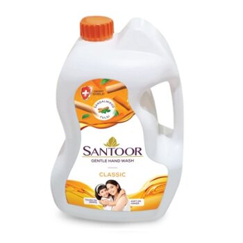 Santoor Classic Gentle Hand Wash, 5000ml with Natural goodness of Sandalwood & Tulsi