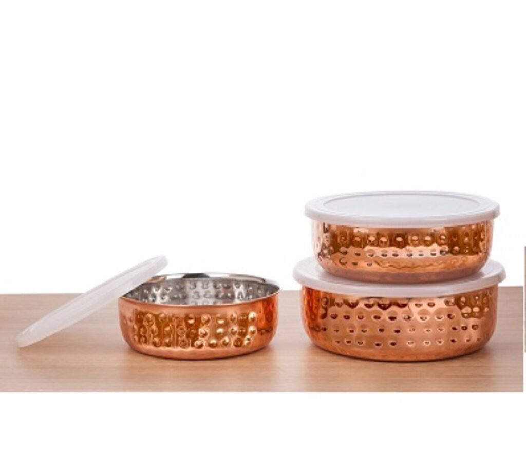 SignoraWare Stainless Steel Container Set, 3-Piece, Copper