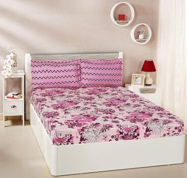 Amazon Brand - Solimo Floral Breeze 144 TC 100% Cotton Double Bedsheet