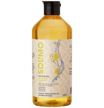 Amazon Brand - Solimo Lemon Balm Shower Gel, 100% Paraben Free, 100% Vegan, 500 ml