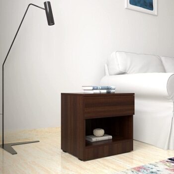 Amazon Brand - Solimo Iterum Engineered Wood Bedside Table (Dark Elm Finish)