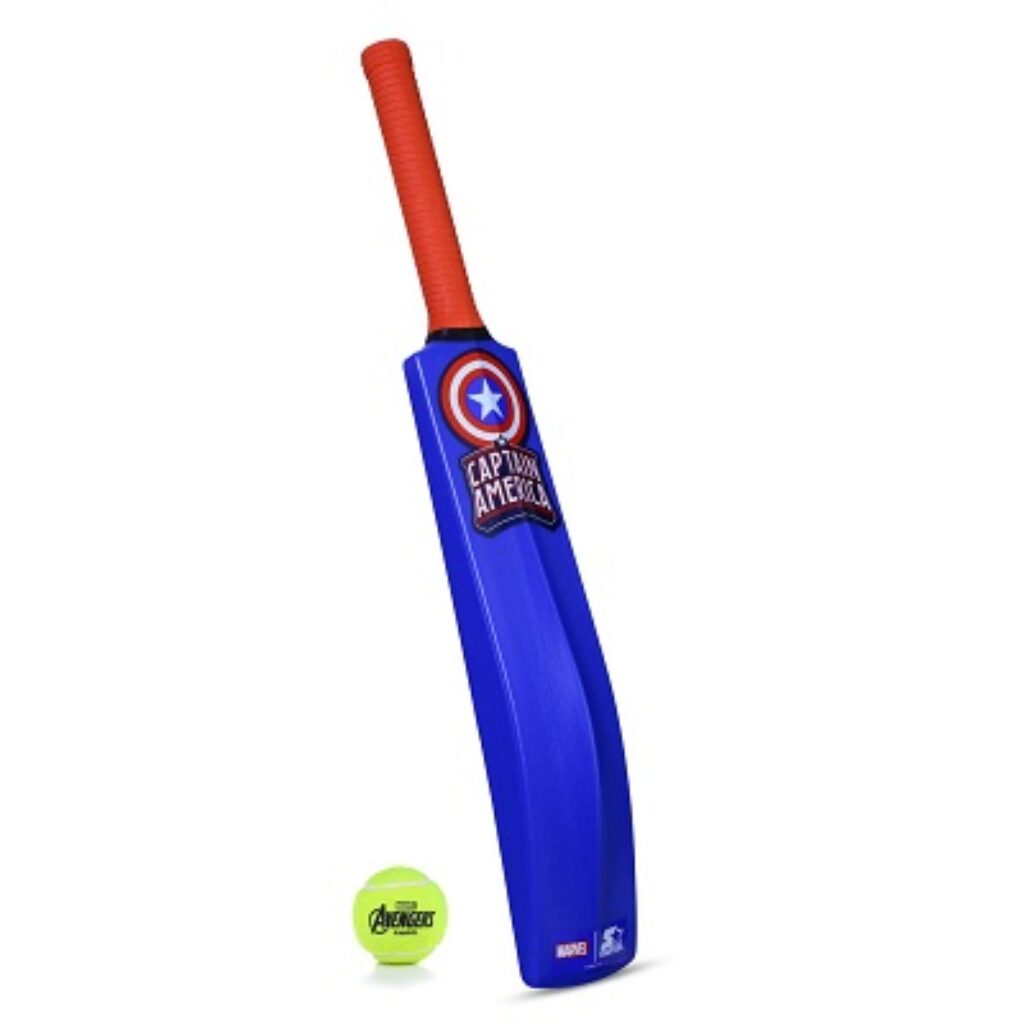 STARTER Cricket Bat and Ball Set for Kids 3+ Years, Avenger Captain America, Blue