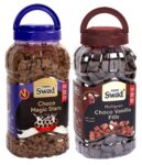 Swad Choco Magic Stars & Choco Vanilla Fills (Multigrain Multigrain Choco Moon Star kids snack Cereal) 2 Jars, 695 g