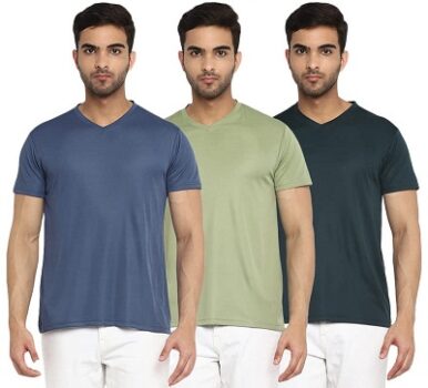 Aventura Outfitters V-Neck Half Sleeves Sports T-Shirt Combo Pack of 3 for Men