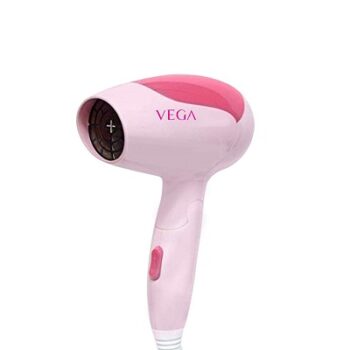VEGA Go Lite 1400 Foldable Hair Dryer with 1400 Watts Quick Dry, (VHDH-19)Pink