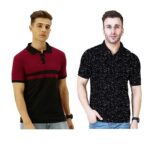 Veirdo Men's Half Sleeve Regular Fit Combo Polo T-Shirt