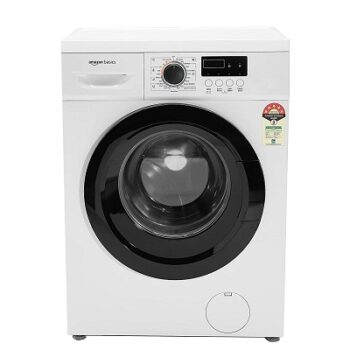 Amazon Basics 6 Kg 5 Star Fully Automatic Front Load Washing Machine (White/Silver, Built in Heater)