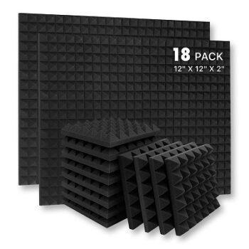 YGM Acoustic Foams® Pyramid Acoustic Panels 12" X 12" X 2", 32 Kg/m³ High Density Premium Grade Studio Noise, Echo Reduction and Absorption, 3D...