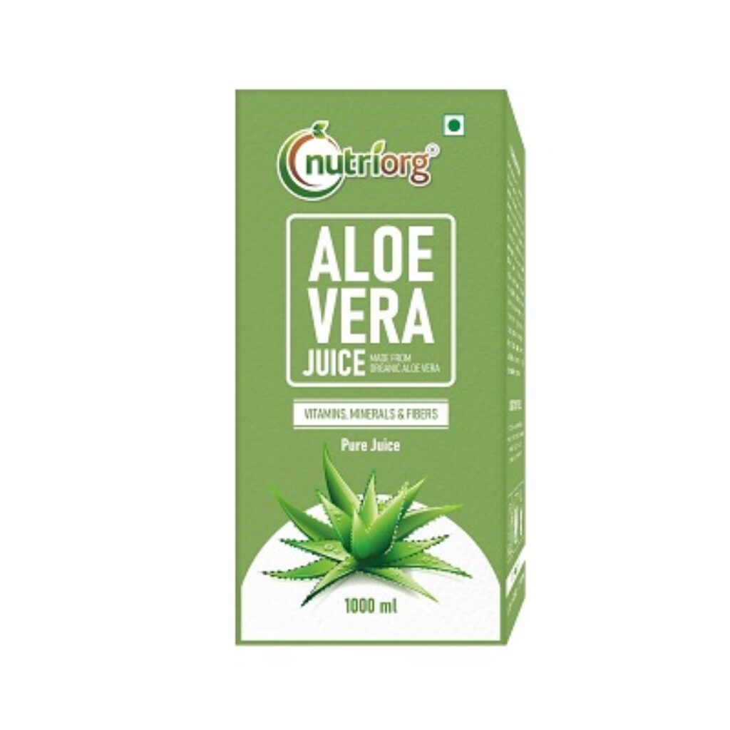 Nutriorg Aloe Vera Juice 1 Litre, Suitable For Healthy Hair & Skin