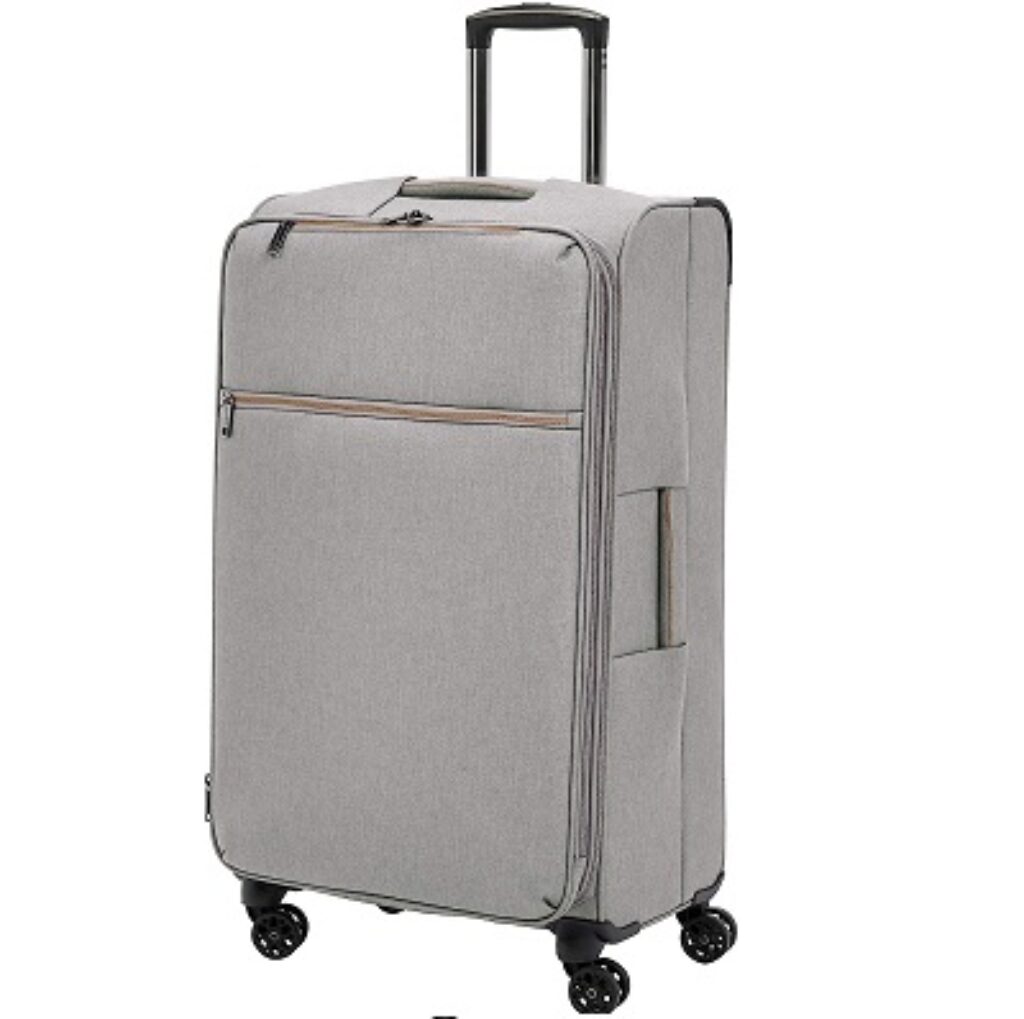 AmazonBasics Belltown Softside Rolling Spinner Suitcase Luggage - 30 Inch, Heather Grey