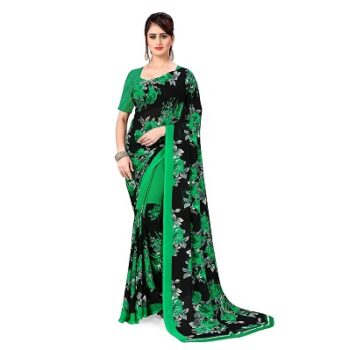 Anand Sarees Women's Georgette Saree With Blouse Piece