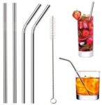 ATEVON Reusable Stainless Steel Drinking Straws, 8.5 Inches