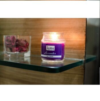 Auradecor Paraffin Wax Lavender Fragrance Jar Candle