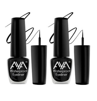 AYA 24 Hrs Long Lasting & Waterproof Eyeliner, Black 10 ml (Pack of 2)